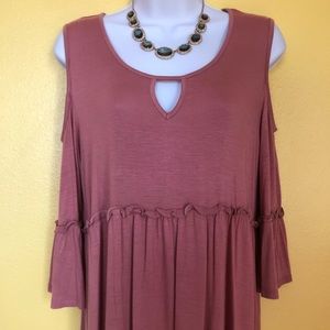 Paper Plane Blush Pink Peplum Blouse